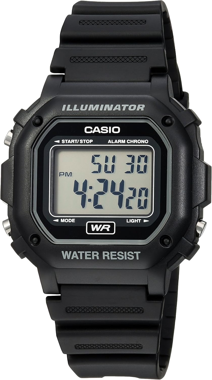 casio 卡西欧 男式 f108wh illuminator 系列黑色树脂表带数字手表